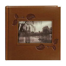 Embossed Leatherette Framer Photo Album, Brown Ivy Image 0