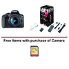 EOS Rebel T7 Digital SLR Camera with 18-55mm Lens w/Canon Webcam Starter Kit and FREE Memory Card Thumbnail 0