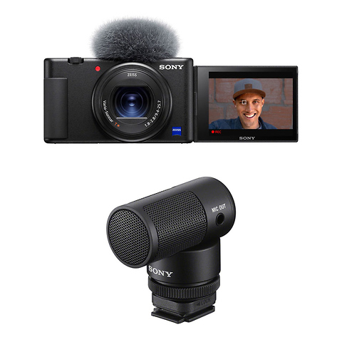 ZV-1 Digital Camera (Black) with Sony Vlogging Microphone (ECM-G1) Image 0