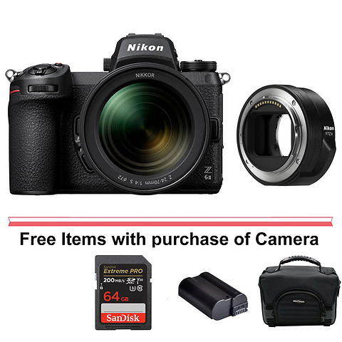 Z 6II Mirrorless Digital Camera with 24-70mm Lens and FTZ II Mount Adapter Image 0