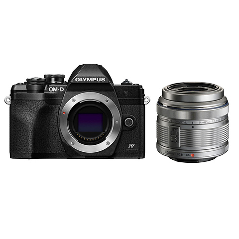 OM-D E-M10 Mark IV Mirrorless Micro Four Thirds Digital Camera Body (Black) with M. Zuiko Digital ED 14-42mm f/3.5-5.6 II Micro 4/3 Lens (Silver) Image 0