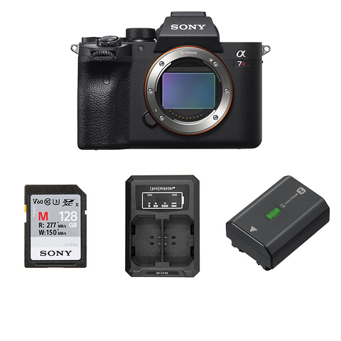 Alpha a7R IV Mirrorless Digital Camera Body w/Sony NPF-Z100 Battery & Promaster Dual Charger Image 0