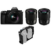 Lumix DC-S5 IIX Mirrorless Digital Camera with 20-60mm Lens (Black), Lumix S 50mm f/1.8 Lens, Lumix S 85mm f/1.8 Lens, and Kondor Blue Cage Thumbnail 0