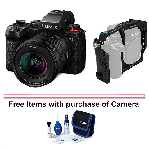 Lumix DC-S5 II Mirrorless Digital Camera with 20-60mm Lens (Black) with Kondor Blue Cage Image 0