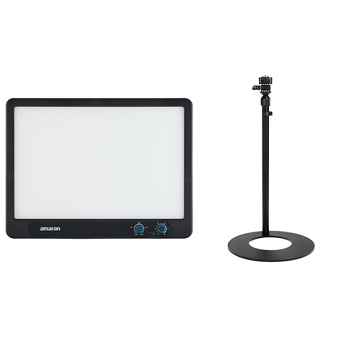 Verge Bi-Color LED Light Panel (Charcoal) with Base Desk Stand for Verge (Black) Image 0