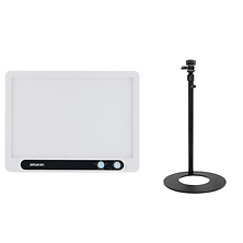 Verge Bi-Color LED Light Panel (White) with Base Desk Stand for Verge (Black) Image 0