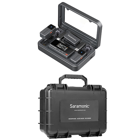 Air 2-Person Mini Wireless Lavalier Microphone System for Mobile Devices, Cameras & Computers (2.4 GHz) with SR-C8 Watertight Dustproof Carry-On Case Image 0