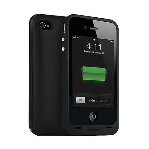 Juice Pack plus Battery Pack for iPhone 4 & 4S - Black Image 0