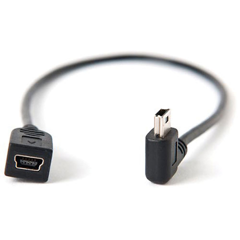 12 Inch (30.48 cm) TetherPro Mini-B USB 2.0 Left Angle Cable (Black) Image 0