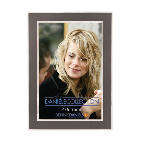 4X6 In. Shiny Silver W/Charcoal Photo Frame Image 0