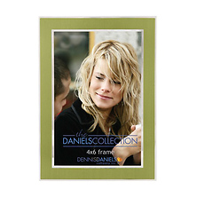 4X6 In. Shiny Silver W/Green Inlay Photo Frame Image 0