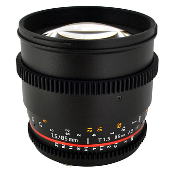 85mm t/1.5 Aspherical Lens for Sony Alpha with De-Clicked Aperture and Follow Focus Fixed Lens