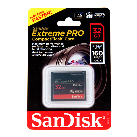 32GB Extreme Pro CompactFlash Memory Card (160MB/s) Image 0