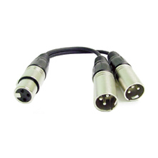 High Grade XLR Female to Dual Males Y Cable (6.5 In. Long) Image 0