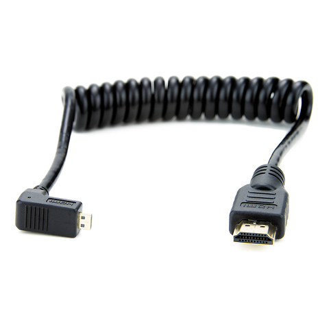 Right-Angle Micro to Full HDMI Coiled Cable (11.8-17.7 In.) Image 0