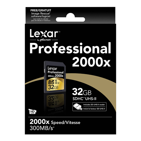 32GB Professional 2000x UHS-II SDHC Memory Card with Reader Image 1