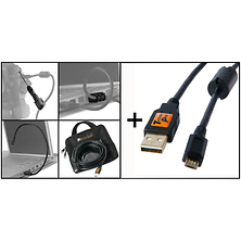 Starter Tethering Kit with Black USB 2.0 Micro-B 5 Pin Cable 15' Image 0