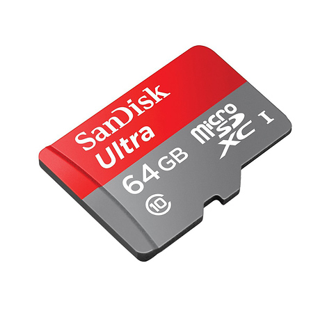 Ultra 64GB MicroSDHC Class 10 UHS Memory Card with Adapter Image 1