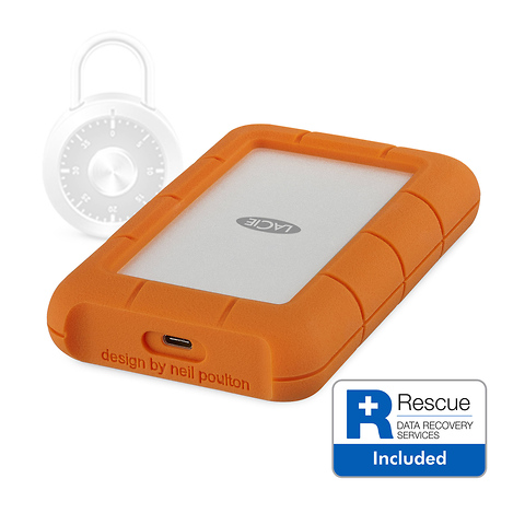 2TB USB 3.1 Gen 1 Type-C Rugged Secure Portable Hard Drive Image 1