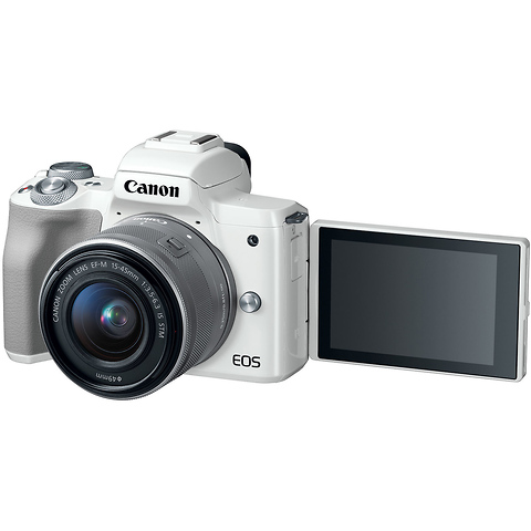 EOS M50 Mirrorless Digital Camera with 15-45mm Lens (White) Image 2