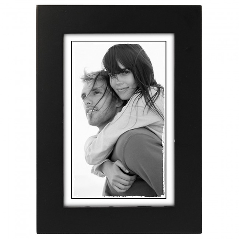 4 x 6 in. Classic Linear Wood Picture Frame (Black) Image 0