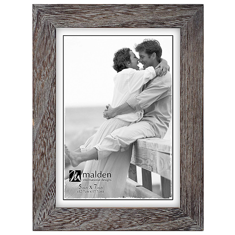 5 x 7 in. Linear Rustic Wood Picture Frame (Rough Gray) Image 0