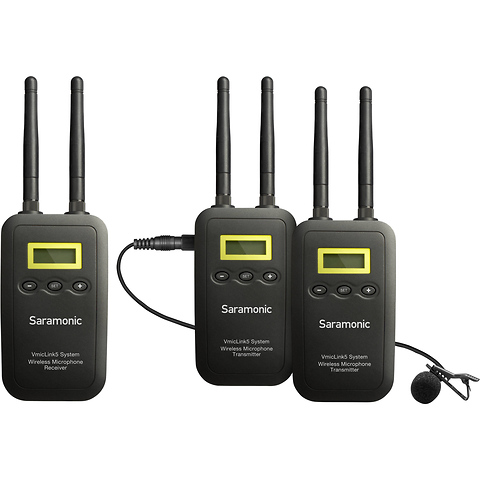 VmicLink5 RX+TX+TX Camera-Mount Digital Wireless Microphone System with Two Transmitters and Lavalier Mics (5.8 GHz) Image 0