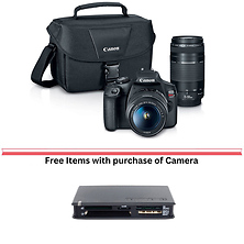 EOS Rebel T7 Digital SLR Camera with 18-55mm and 75-300mm Lenses Image 0