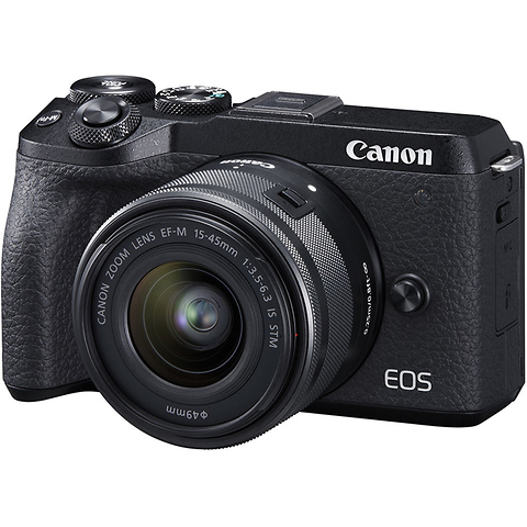 EOS M6 Mark II Mirrorless Digital Camera with 15-45mm Lens and EVF-DC2 Viewfinder (Black) Image 0