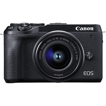 EOS M6 Mark II Mirrorless Digital Camera with 15-45mm Lens and EVF-DC2 Viewfinder (Black)