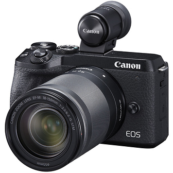EOS M6 Mark II Mirrorless Digital Camera with 18-150mm Lens and EVF-DC2 Viewfinder (Black)