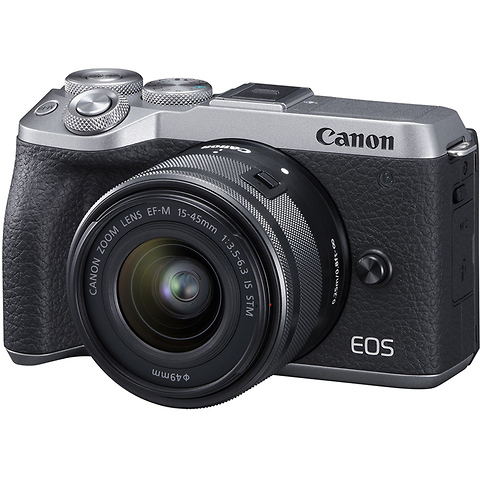 EOS M6 Mark II Mirrorless Digital Camera with 15-45mm Lens and EVF-DC2 Viewfinder (Silver) Image 0