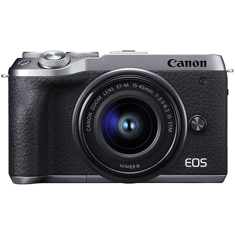 EOS M6 Mark II Mirrorless Digital Camera with 15-45mm Lens and EVF-DC2 Viewfinder (Silver) Image 1