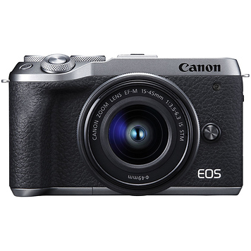 EOS M6 Mark II Mirrorless Digital Camera with 15-45mm Lens and EVF-DC2 Viewfinder (Silver)