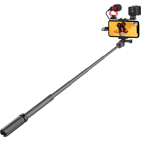 Vlogging Kit with Fill Light,Extension Pole, Mic, Phone Holder and Tripod Image 0