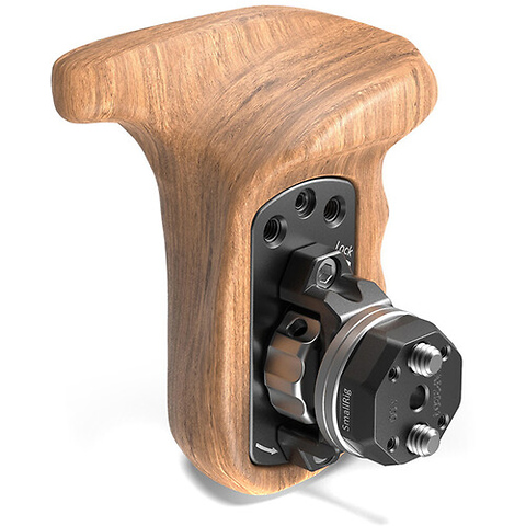 Left-Side Wooden Grip with ARRI-Style Rosettes and Bolt-On Mount Image 0