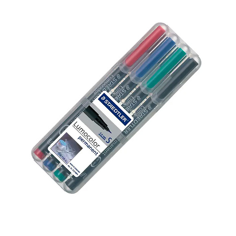 Staedtler SuperFine Lumocolor Permanent Markers (4 Color Set) Image 0