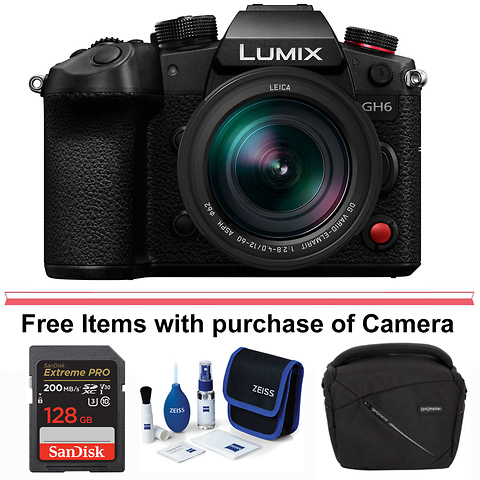 Lumix DC-GH6 Mirrorless Micro Four Thirds Digital Camera with 12-60mm Lens, 9mm f/1.7 Lens, and DMW-BLK22 Battery Image 2