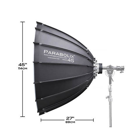 45 in. Deep Parabolic Reflector with Focus Mount Pro and Universal Monolight Adapter Image 1