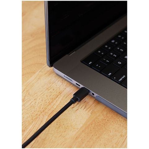 31.1 ft. Right Angle Micro-B to USB-C Tether Cable (Black) Image 6
