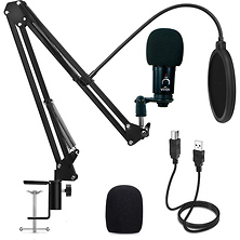 Veyda USB Condenser Microphone with Boom Mount with Windshield, Pop Screen and USB Cable Image 0