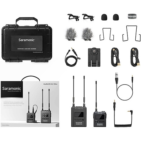 UWMIC9S Mini KIT1 Compact Camera-Mount Wireless Omni Lavalier Microphone System (514 to 596 MHz) Image 2