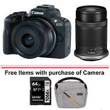 EOS R50 Mirrorless Digital Camera with 18-45mm and 55-210mm Lens (Black) Image 0