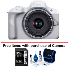 EOS R50 Mirrorless Digital Camera with 18-45mm Lens (White) Image 0