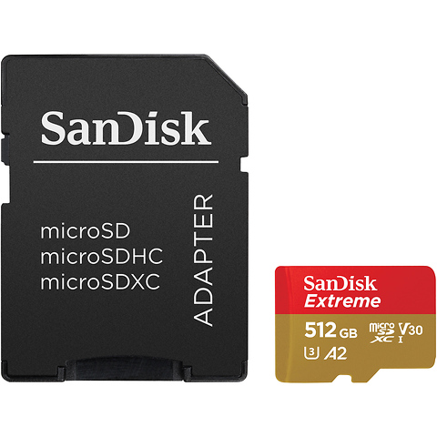 512GB Extreme UHS-I microSDXC Memory Card with SD Adapter Image 0