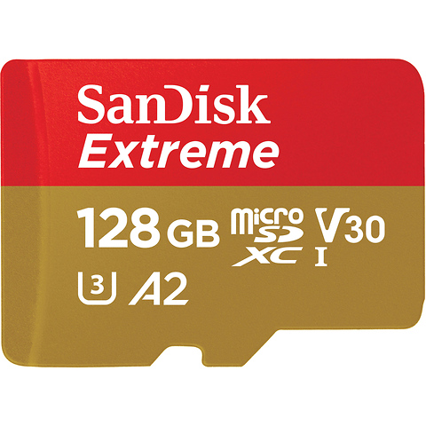 128GB Extreme UHS-I microSDXC Memory Card with SD Adapter Image 1