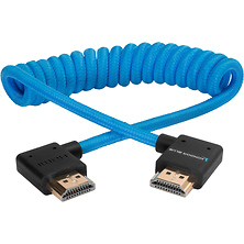 Coiled Right-Angle High-Speed HDMI Cable (12 to 24 in., Blue) Image 0