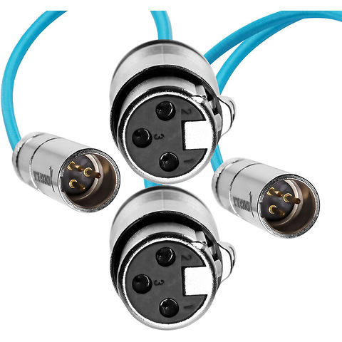 Mini-XLR Male to XLR Female Audio Cable for Canon C70 & BMPCC 6K/4K (2-Pack, Blue) Image 1