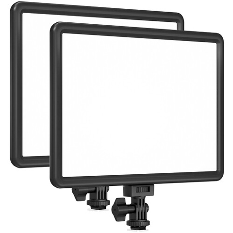 Studio Panel LED Bi-Color 2-Light Kit with Barndoors and Stands Image 1