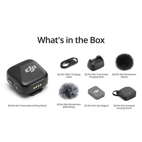 Mic Mini Clip-On Transmitter with Built-In Microphone (2.4 GHz, Infinity Black) Image 1